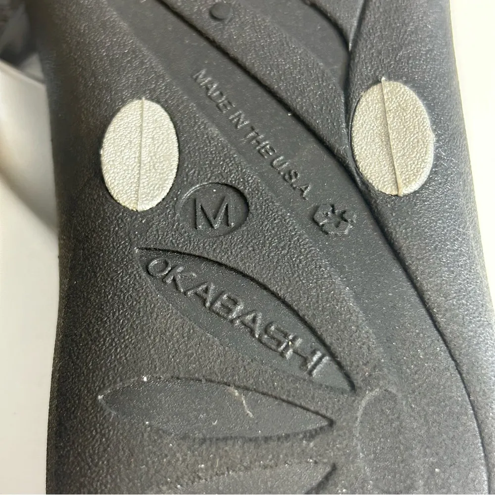 Okabashi Black and Silver Flip Flop Sandals Size M Size M - Image 6