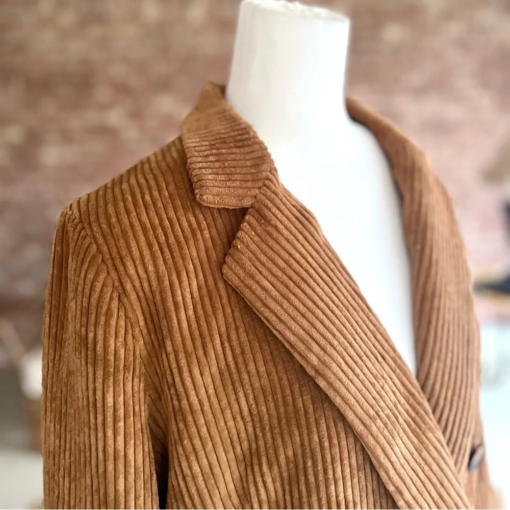 Judith March Cowgirl Corduroy Cognac Blazer M - Image 13