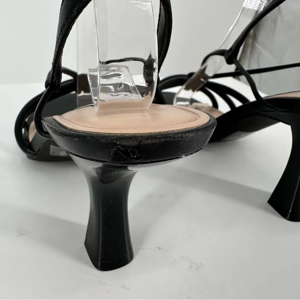 Steve Madden Singapore Black Strappy Heeled Sandals size 6 Faux Leather - Image 7