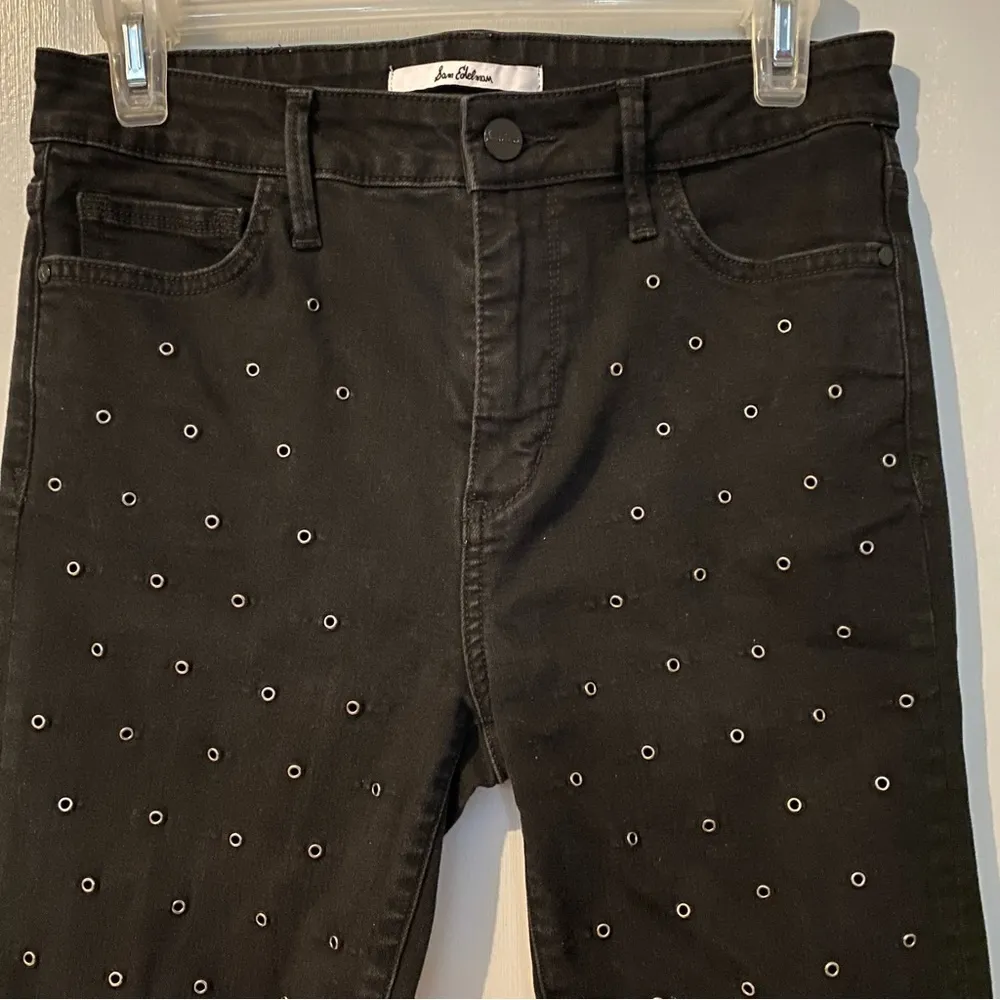 Sam Edelman High Rise Eyelet Jeans in Black Size 28 - Image 7