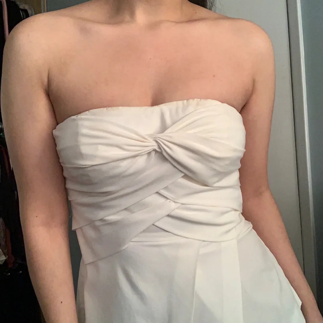 White Strapless Wrap Top - Image 5