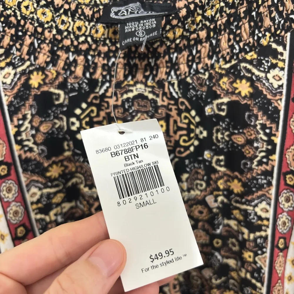 NWT Buckle Angie Boho Midi Skirt in Black and Tan - Size S - Image 6