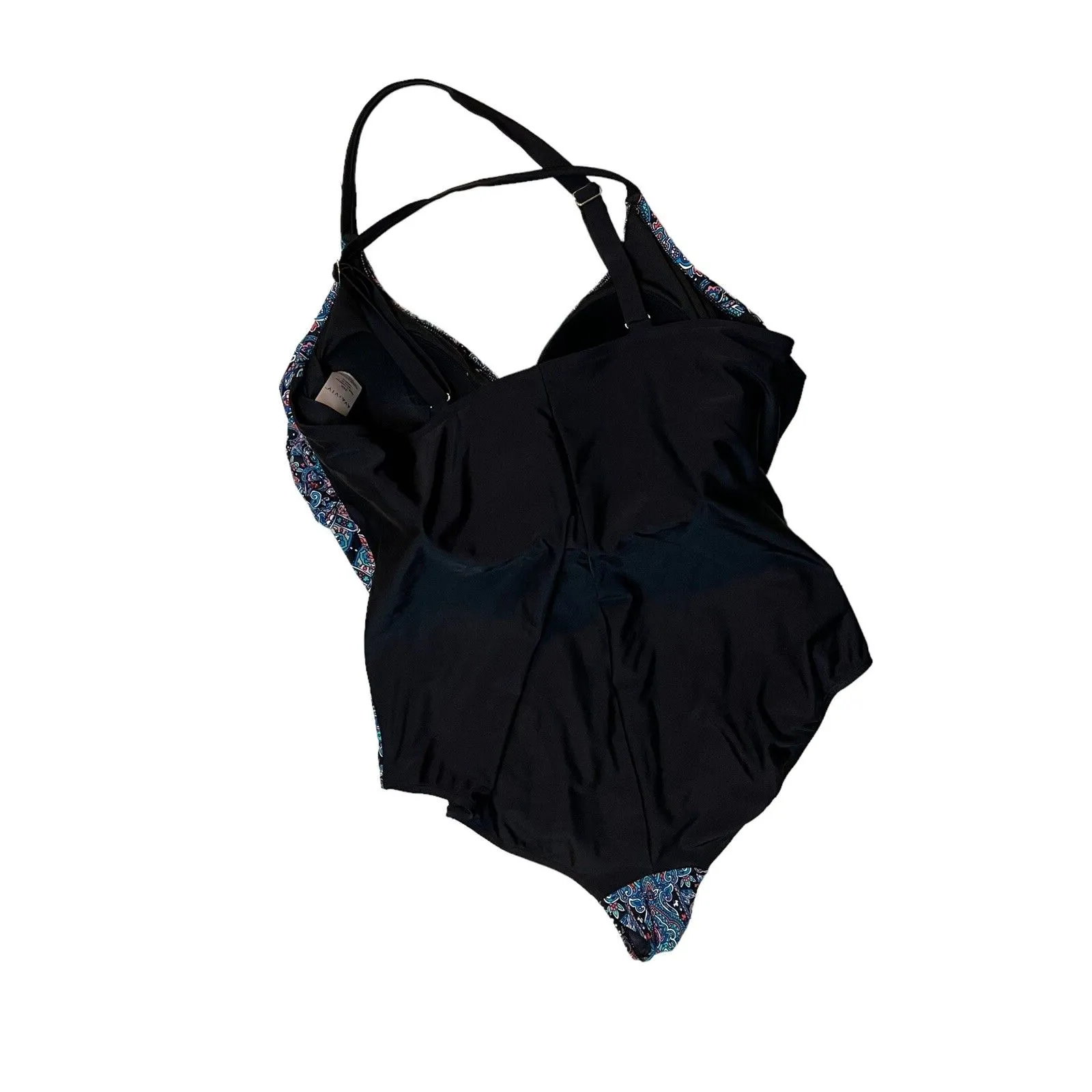Ava‎ & Viv One Piece Swimsuit  26W Floral Black Built in Bra Comfort Straps - Image 7