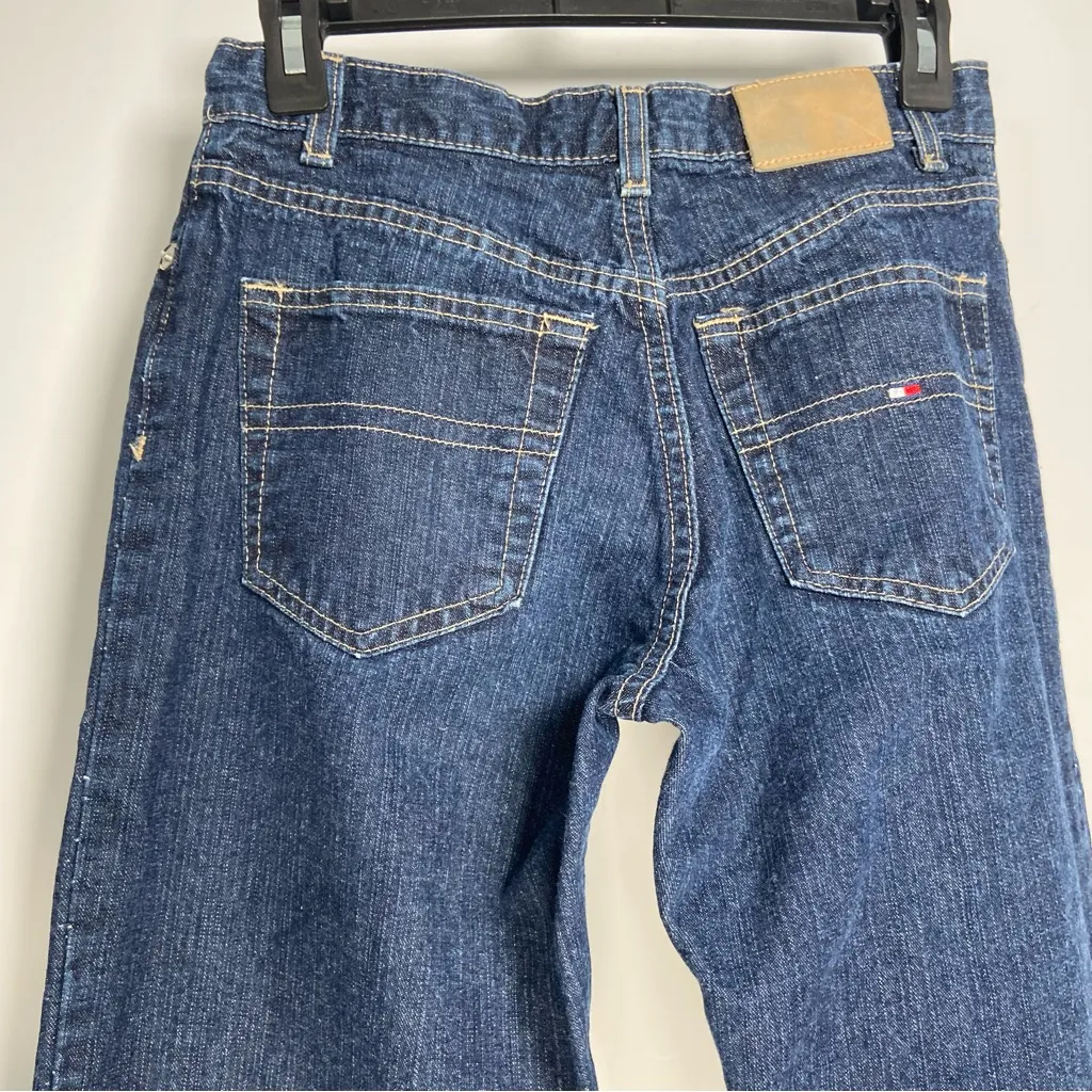 Vintage Tommy Hilfiger Y2K Dark Wash Straight Jeans Mid Low Rise Size 2 - Image 7