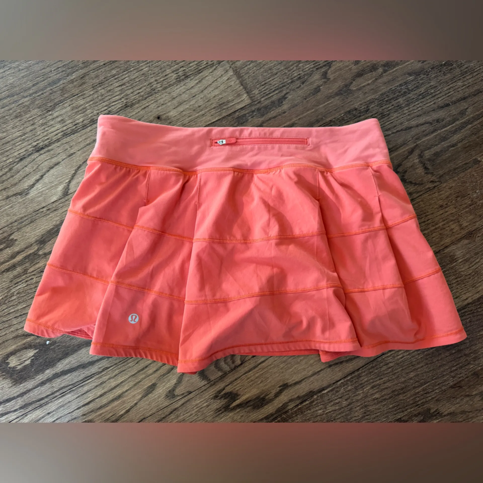 Lululemon Pace Rival Mid-rise athletic mini skirt orange women’s 10 Large - Image 6