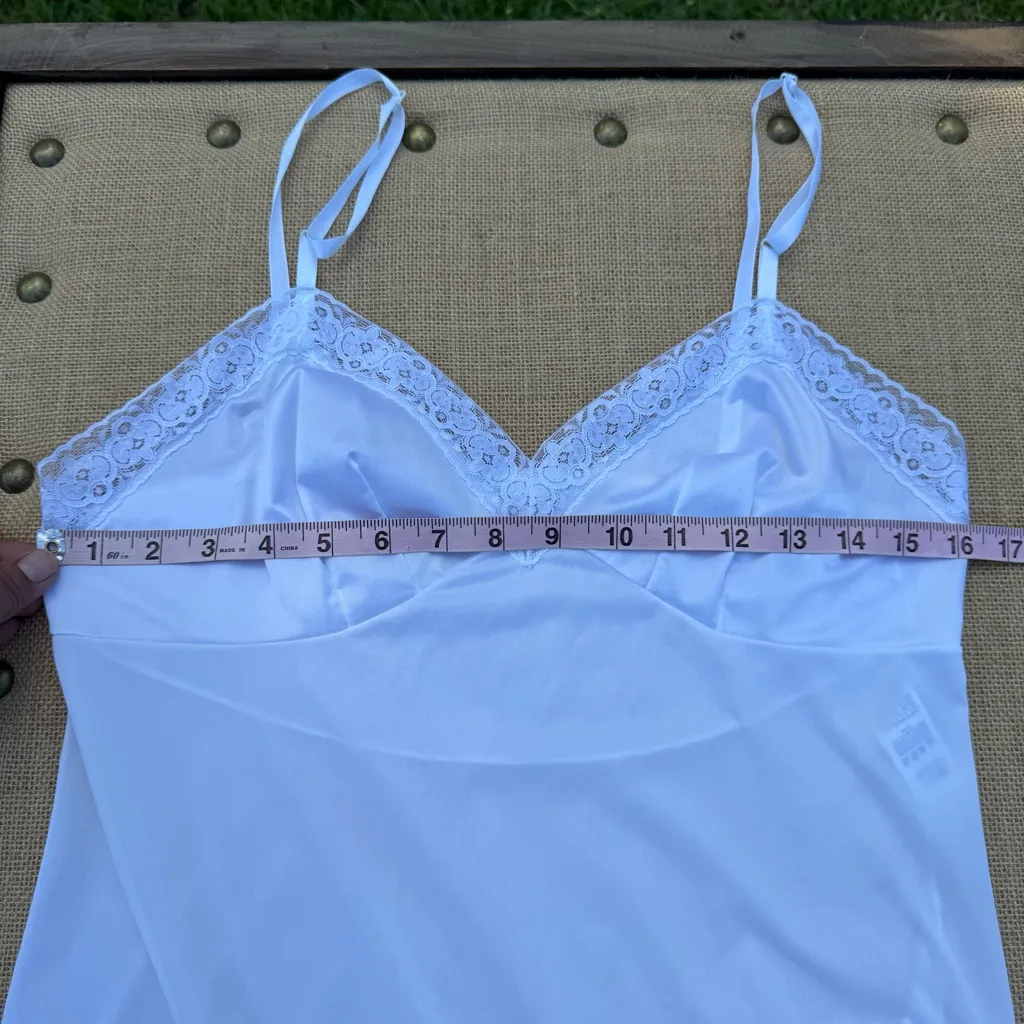 Vanity Fair Nylon and Lace Full Slip White Size 28 “36/42 Style 10-103 - Image 5