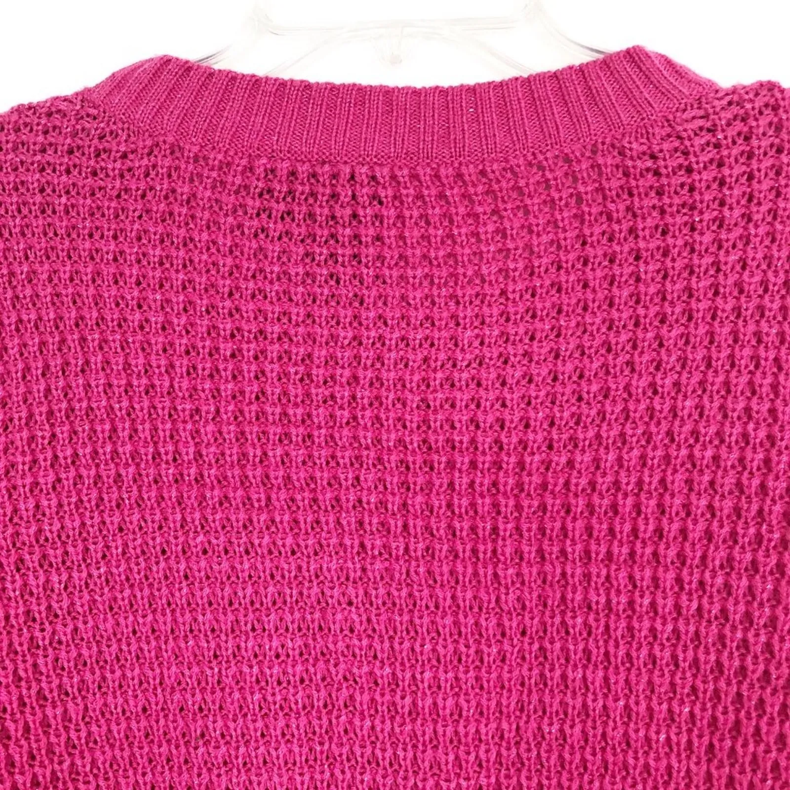 Boy Meets Girl Y2K Barbiecore Chic Metallic Coquette Crop Sweater Juniors Medium Pink Size undefined - Image 9