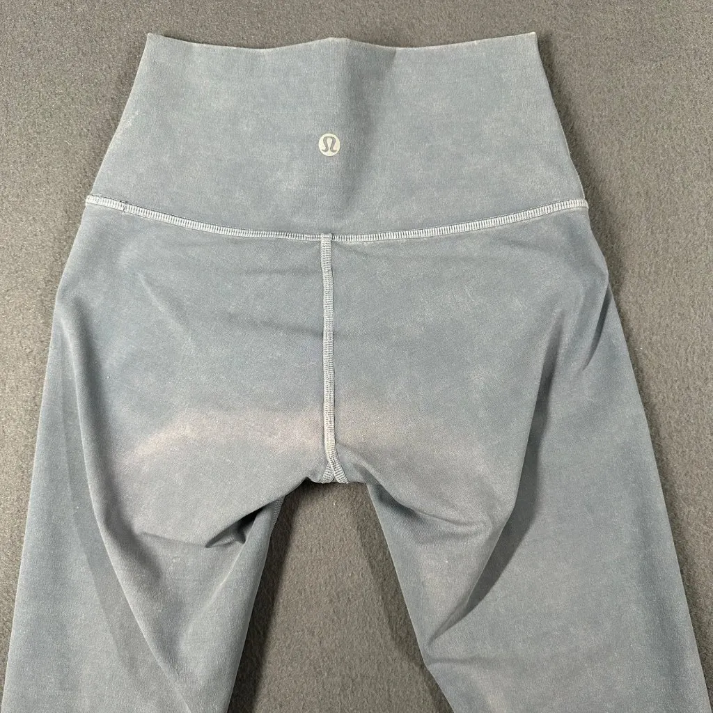 Lululemon Womens 2 Blue Wunder Under Gym Yoga Low‎ Rise Stretch Leggings Long - Image 9