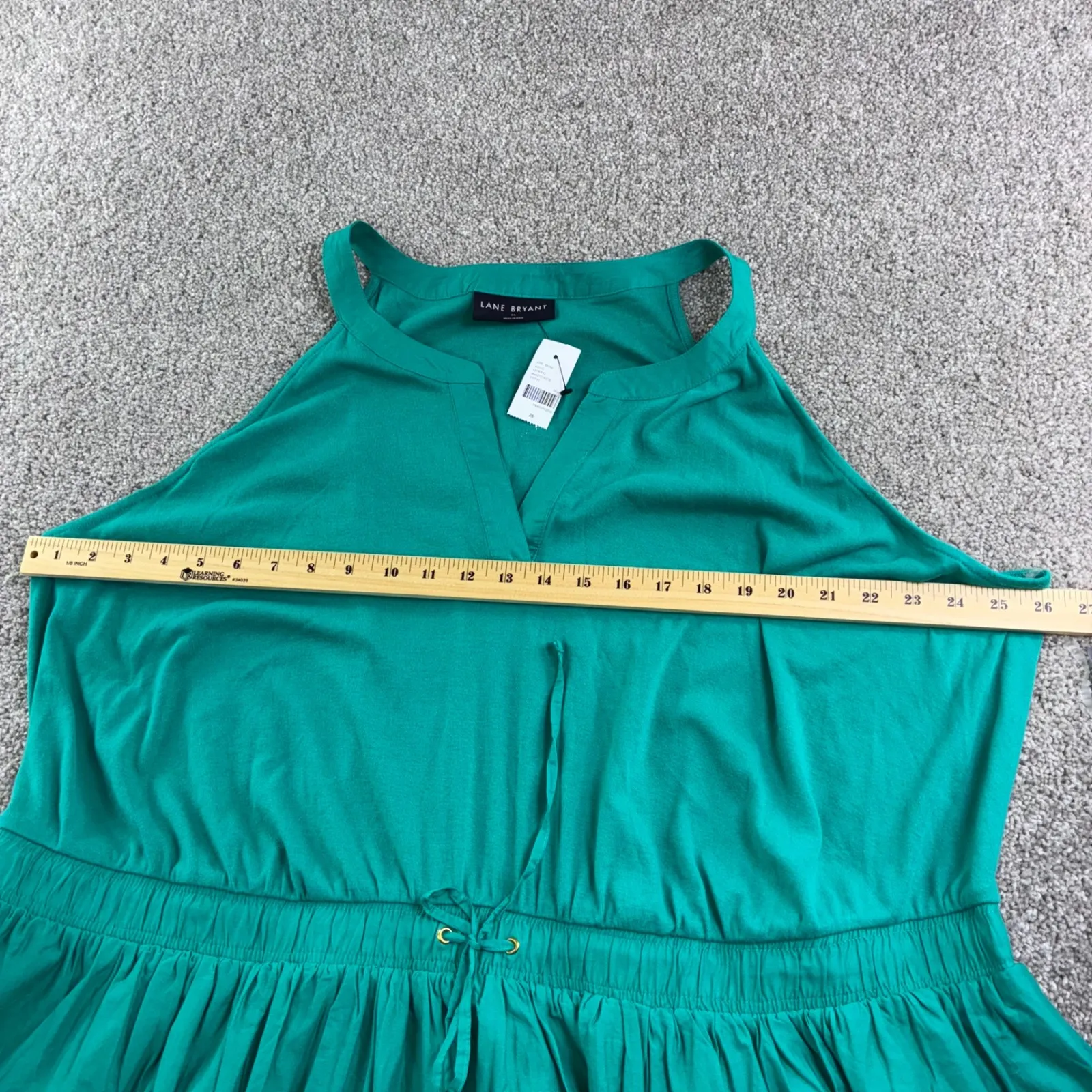 Lane Bryant Womens Plus Size‎ 26 Dress Green Sleeveless Drawstring Maxi Dress - Image 3