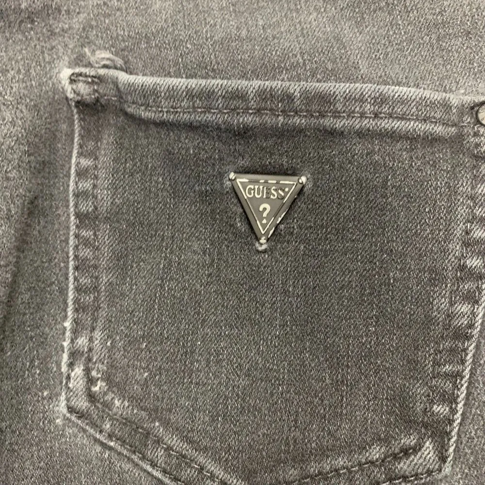 Guess Los Angeles Womens Jeans Black Size 25 1981 Skinny Dark Wash Button Zip - Image 3