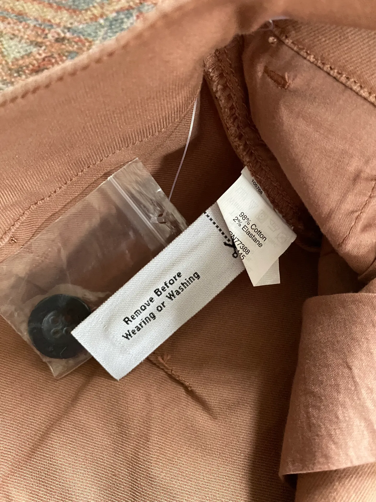 NWOT High Rise Twill Raw Hem Shorts Dusty Rose/Blush - Image 9