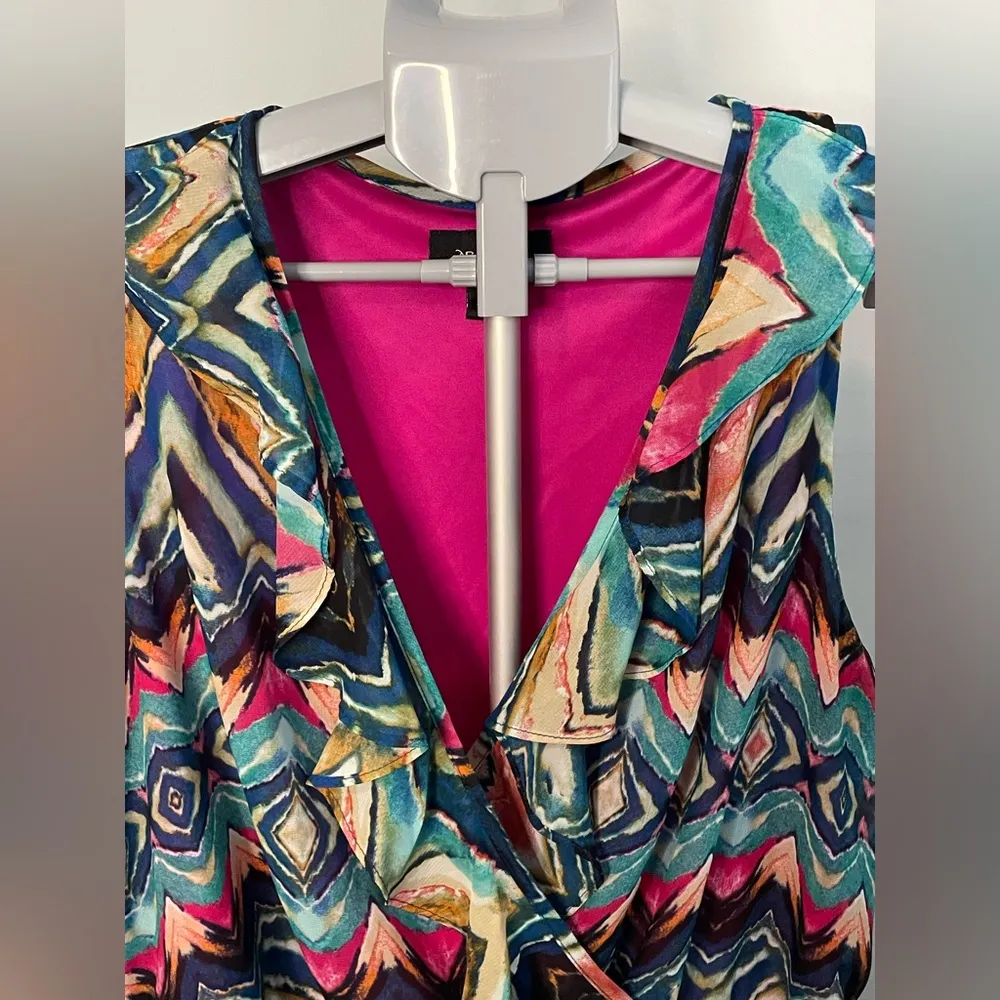 AB Studio  Multicolor Chevron Pattern Dress size‎ XL - Image 6