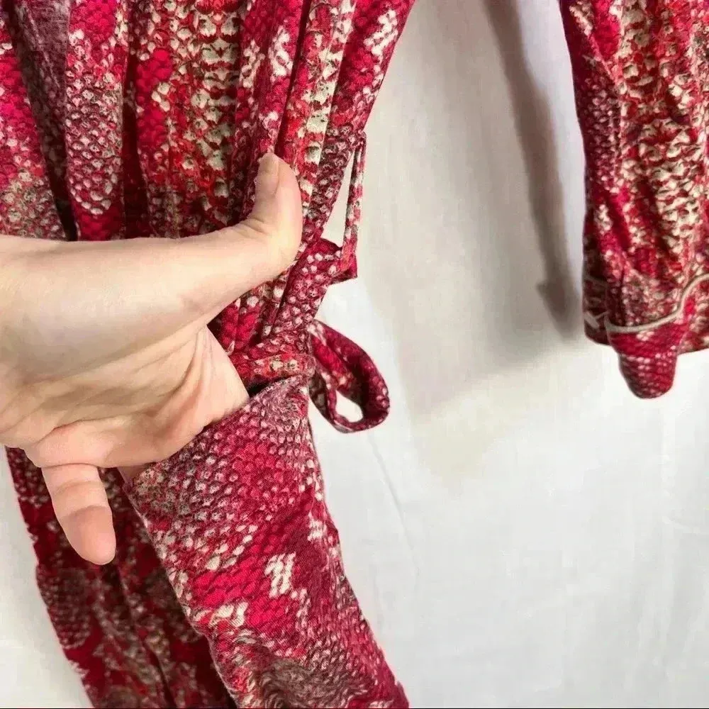 MARC BY MARC JACOB Womens 100% Lyocell Red Brown Snake Prints Robe Sz M/L Comfy - Image 6
