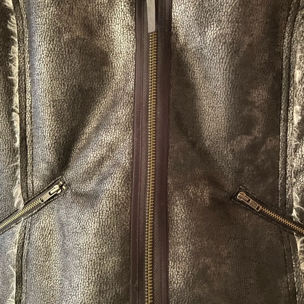 Ella Moss Vegan Suede Sherpa Lined Moto Jacket Black Medium NWOT - Image 3