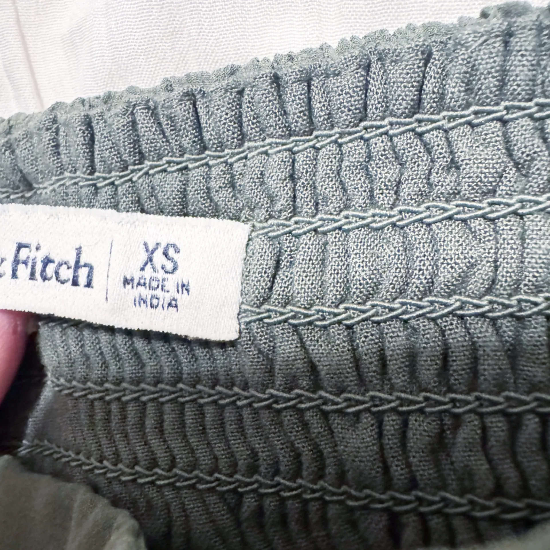 Abercrombie & Fitch Peplum Puff Sleeve Cordet Blouse Top Olive Green Size XS - Image 6