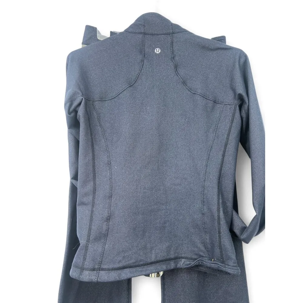 Lululemon 6 Set Jacket Full Zip Sweatshirt Denim Flare Groove Pants 2-Piece RARE - Image 7