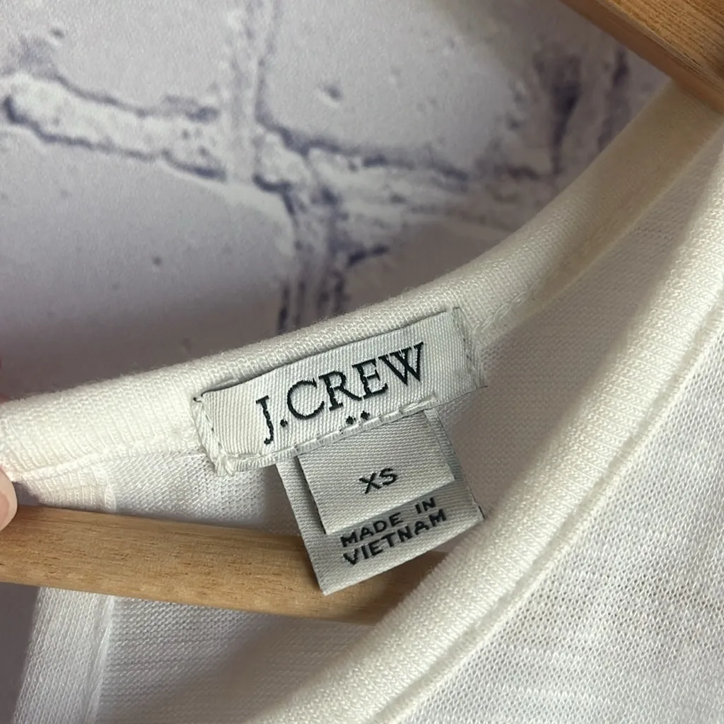 J. Crew White Sleeveless‎ Women's Tank Top Size XS - Image 2