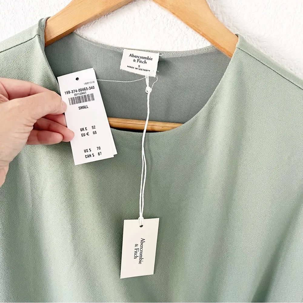 Abercrombie & Fitch Side-Knot Knit Mini Dress in Mint Green - Image 8