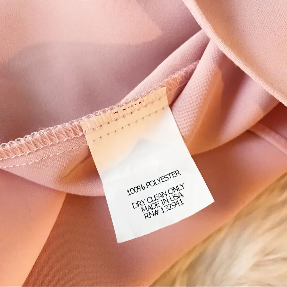 AMANDA UPRICHARD Cold Shoulder‎ Blouse Top Short Flutter Sleeve Light Pink XS - Image 8