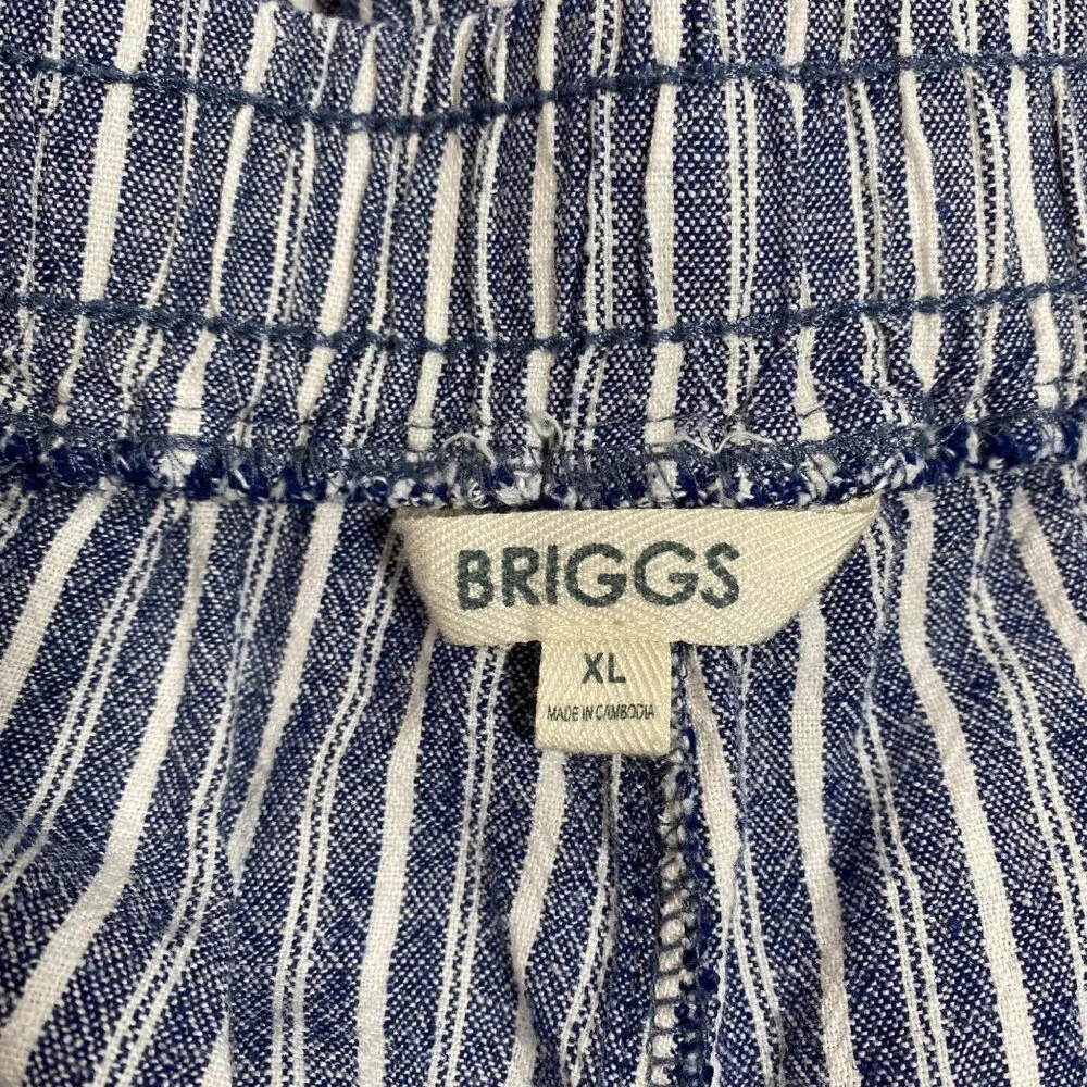 Blue & White Striped Womens Lounge Pants XL By Briggs - Image 3