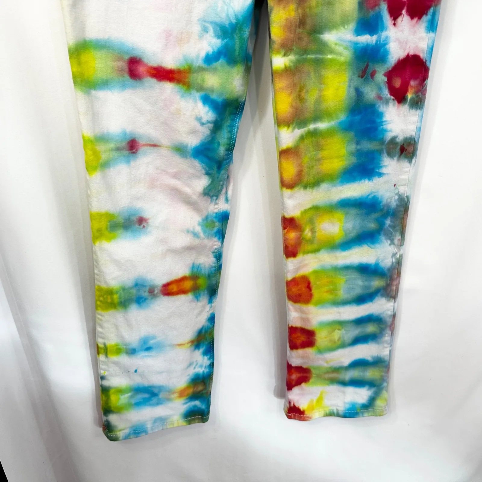 Lee Size 12 Jeans Handmade Tie Dye Jeans High Rise Straight Leg‎ Festival 636 - Image 4