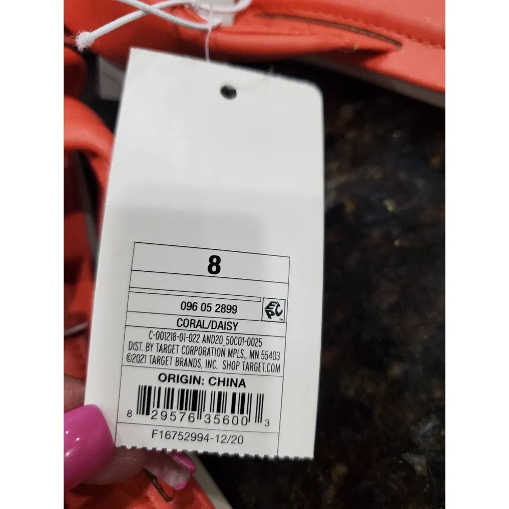 A New Day Pink Women's Daisy Crossband Coral Slide Slip-On Sandals Size 8 - Image 9