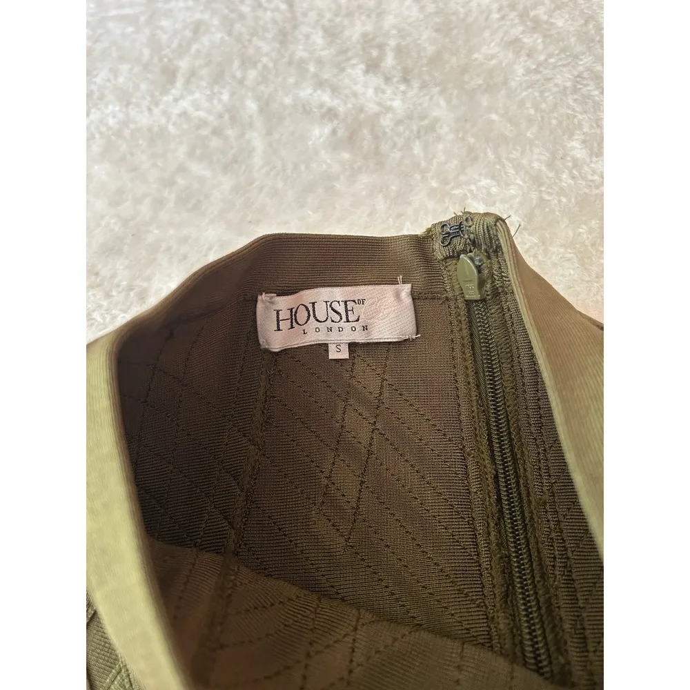 $119 House of CB Anish Khaki‎ Bandage Pencil Skirt Size S - Image 5