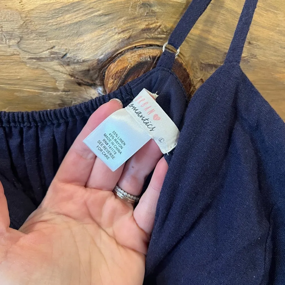 Urban Romantics Navy Midi Dress Button Down - Image 2