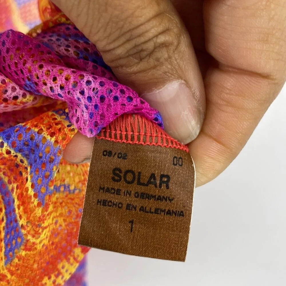 Vintage Solar sun through swimsuit cover up sheer orange pink Barbie 90s avant - Image 4