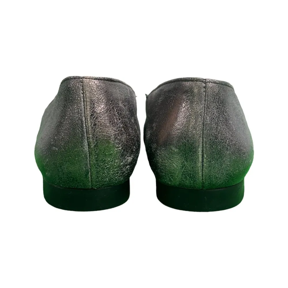Paul Green Metallic Pewter Distressed Leather Flats - Image 4
