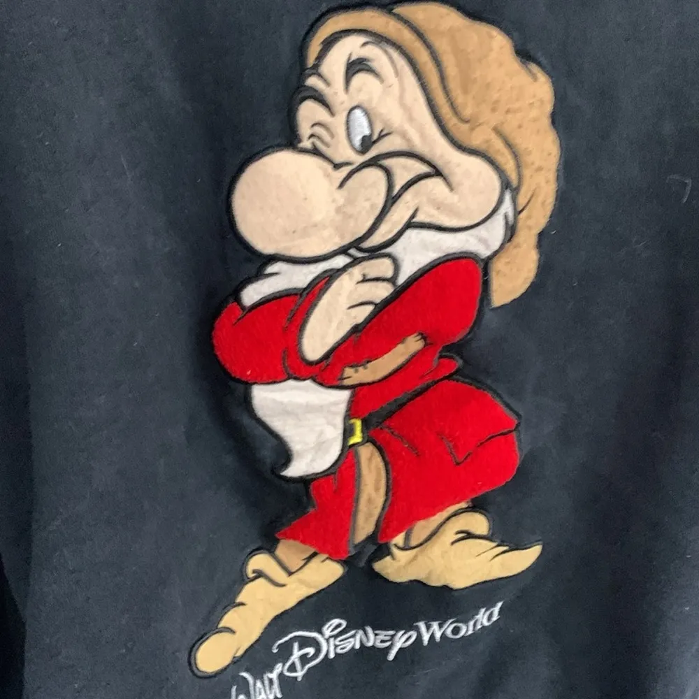 Disney Snow White Grumpy Appliqué Embroidered Hoodie Size M - Image 4