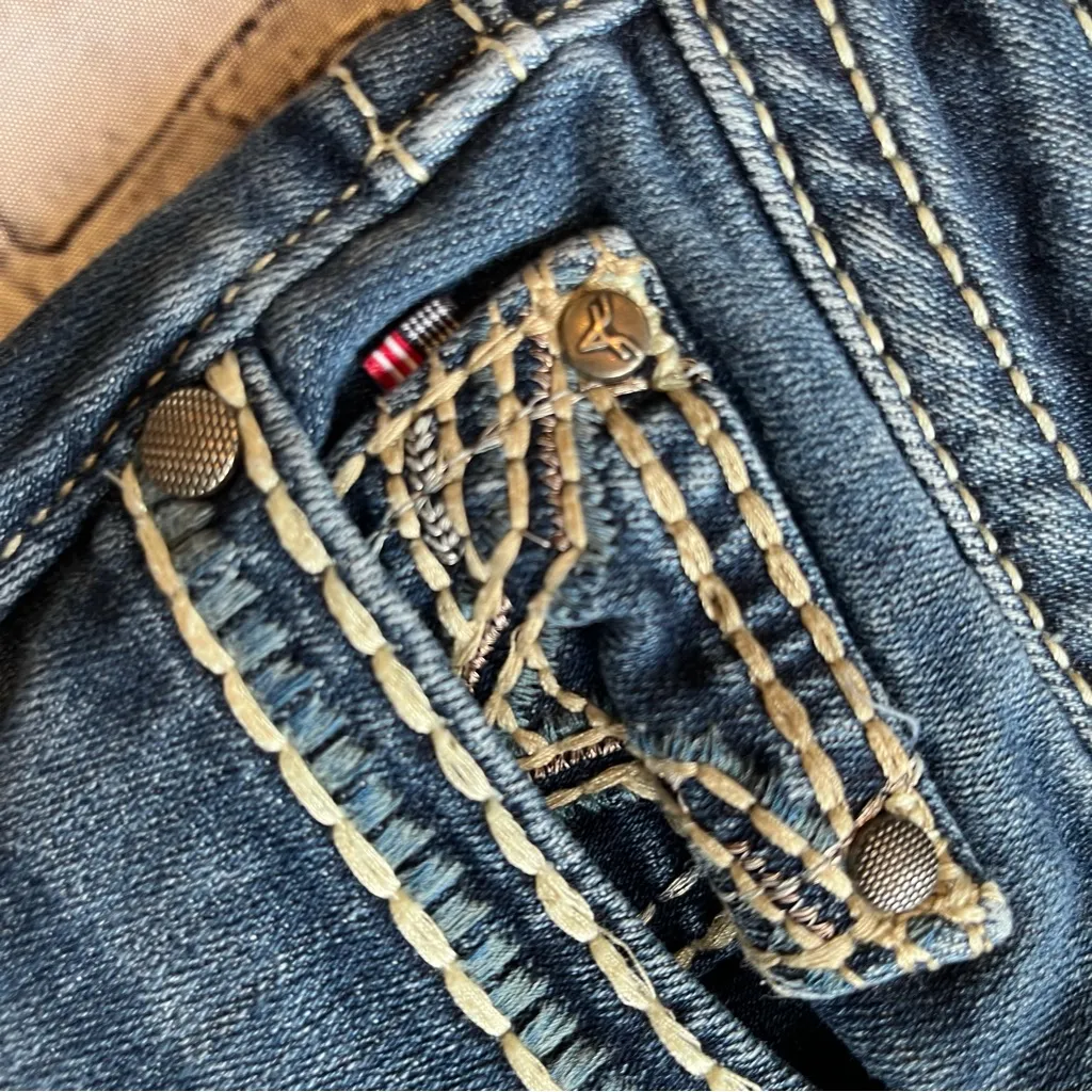 Vigoss Capri Jeans Embellished Sz 4 Womens 21"inseam Western Low Rise Retro Y2k - Image 16