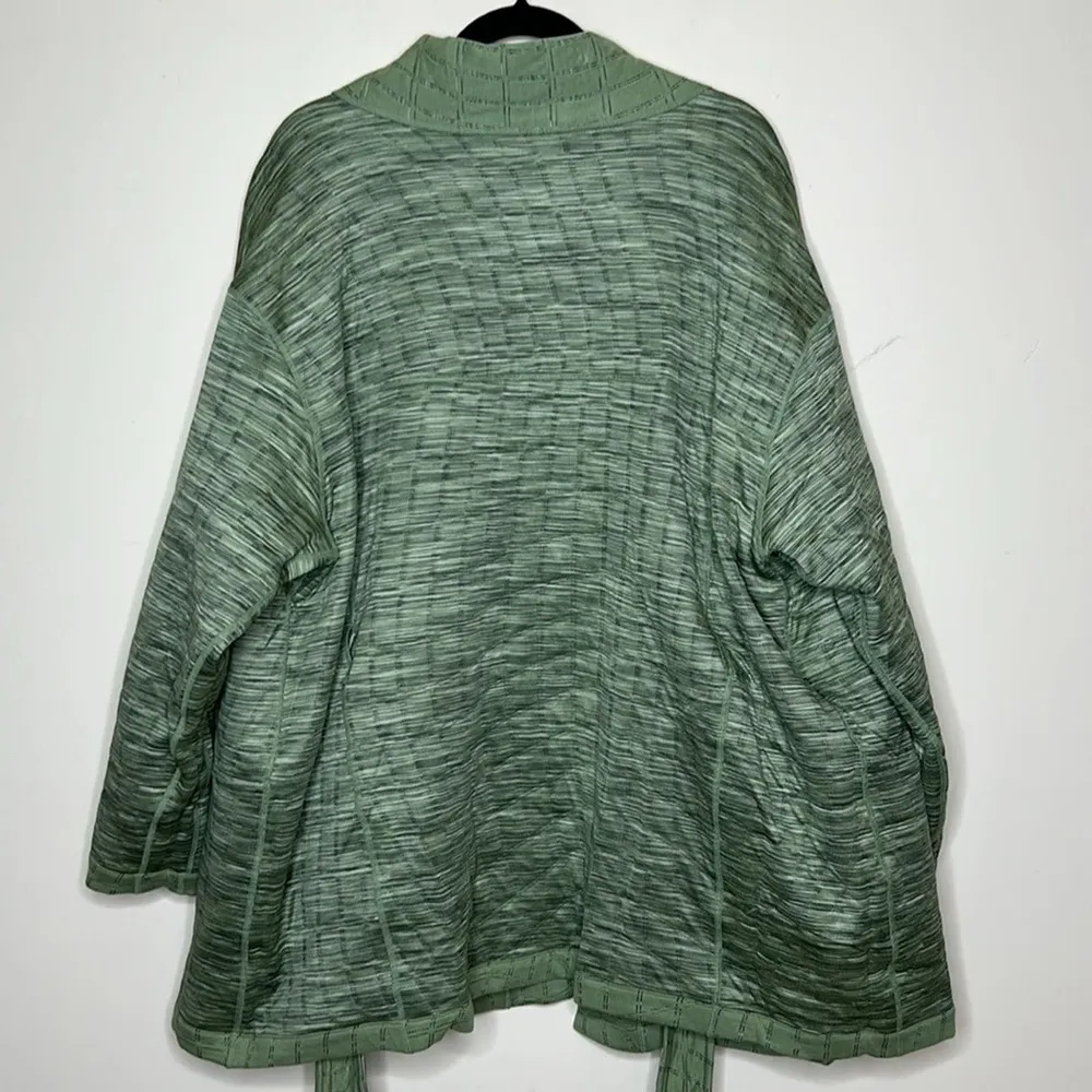 Nike Yoga Therma-FIT Luxe Jacquard Top Reversible Wrap Jacket Green NEW NWT - Image 4