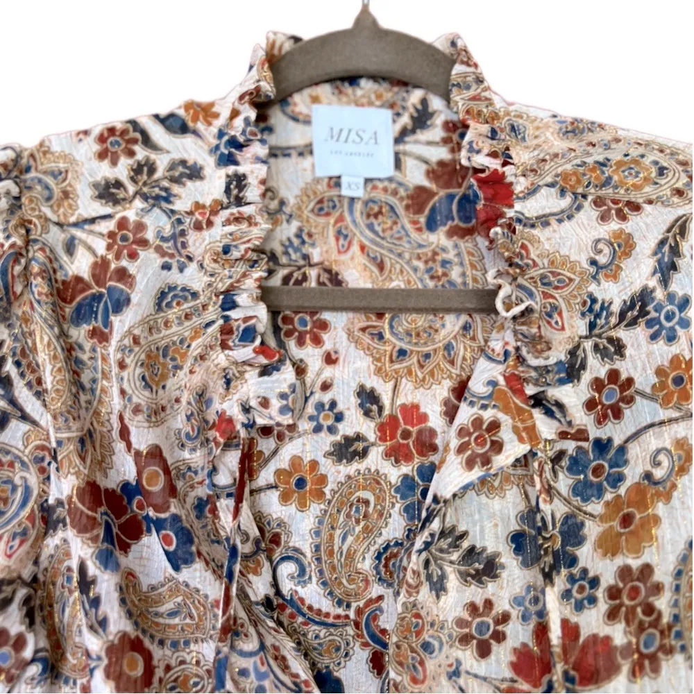 NWT MISA Los Angeles Elisabetta Chiffon Mini Dress in Esperanza Print Size XS - Image 10