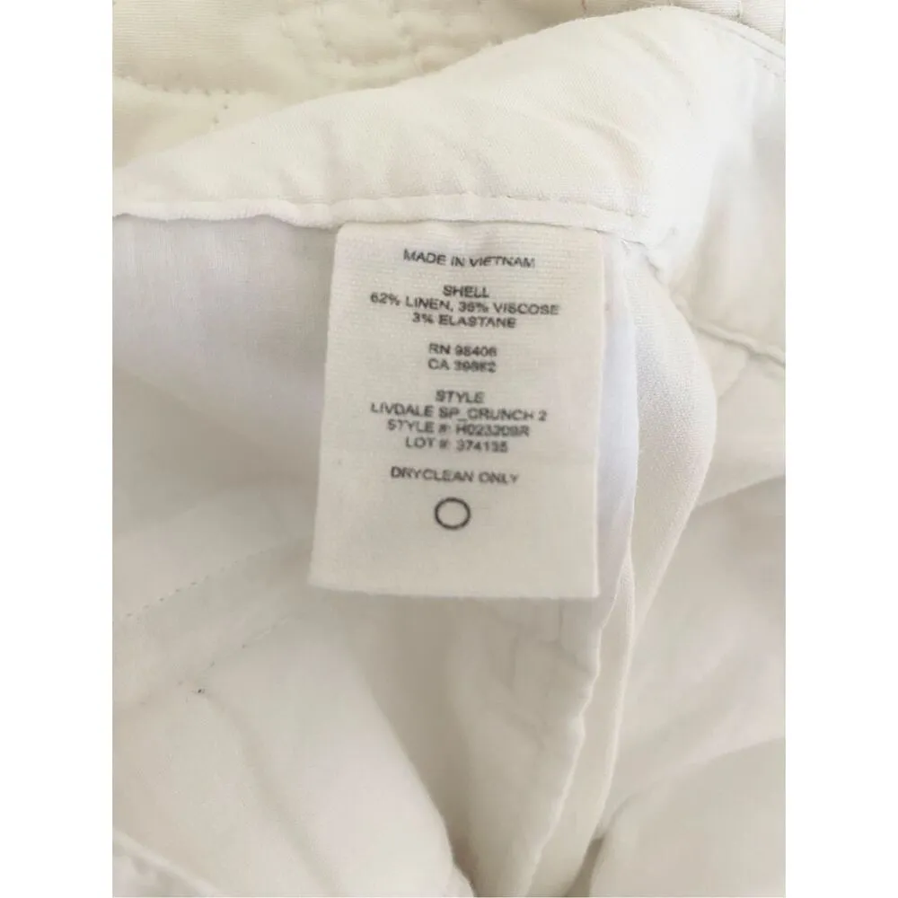 Theory White Linen Blend Wide Leg Women’s Pants Sz 6 - Image 3