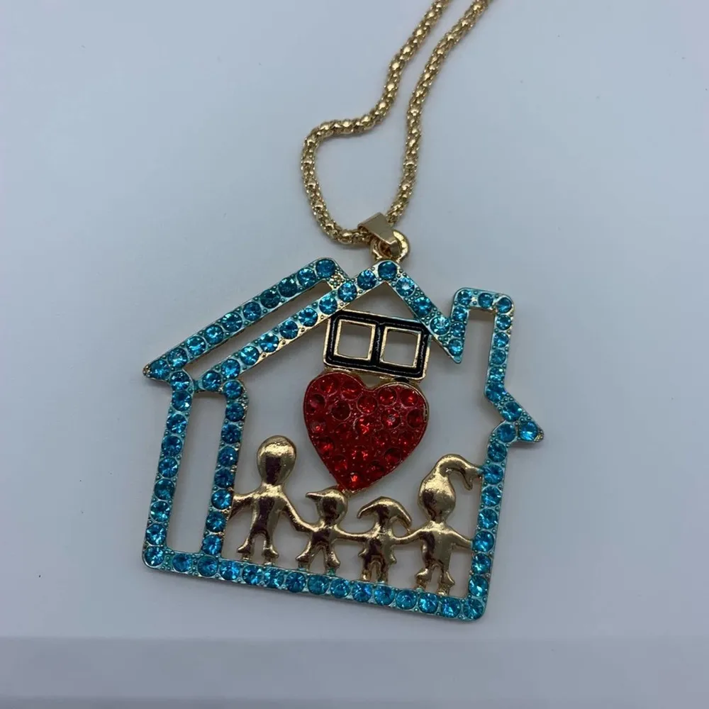 New loving family house fashion pendant necklace - Image 2
