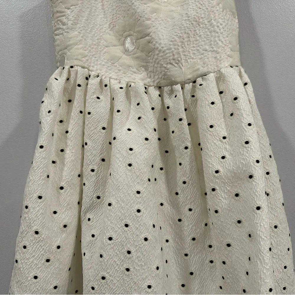 Stine Goya Anny A-Line Full Skirt Midi Dress in Mini Daisy Cream Medium M - Image 3