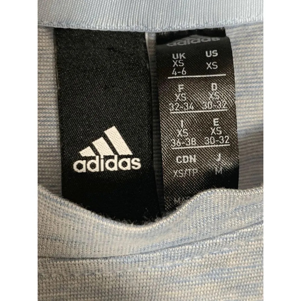 Adidas Women's Blue Cream Sleeveless Logo Graphic Print Active Tank Top Size XS - Image 4