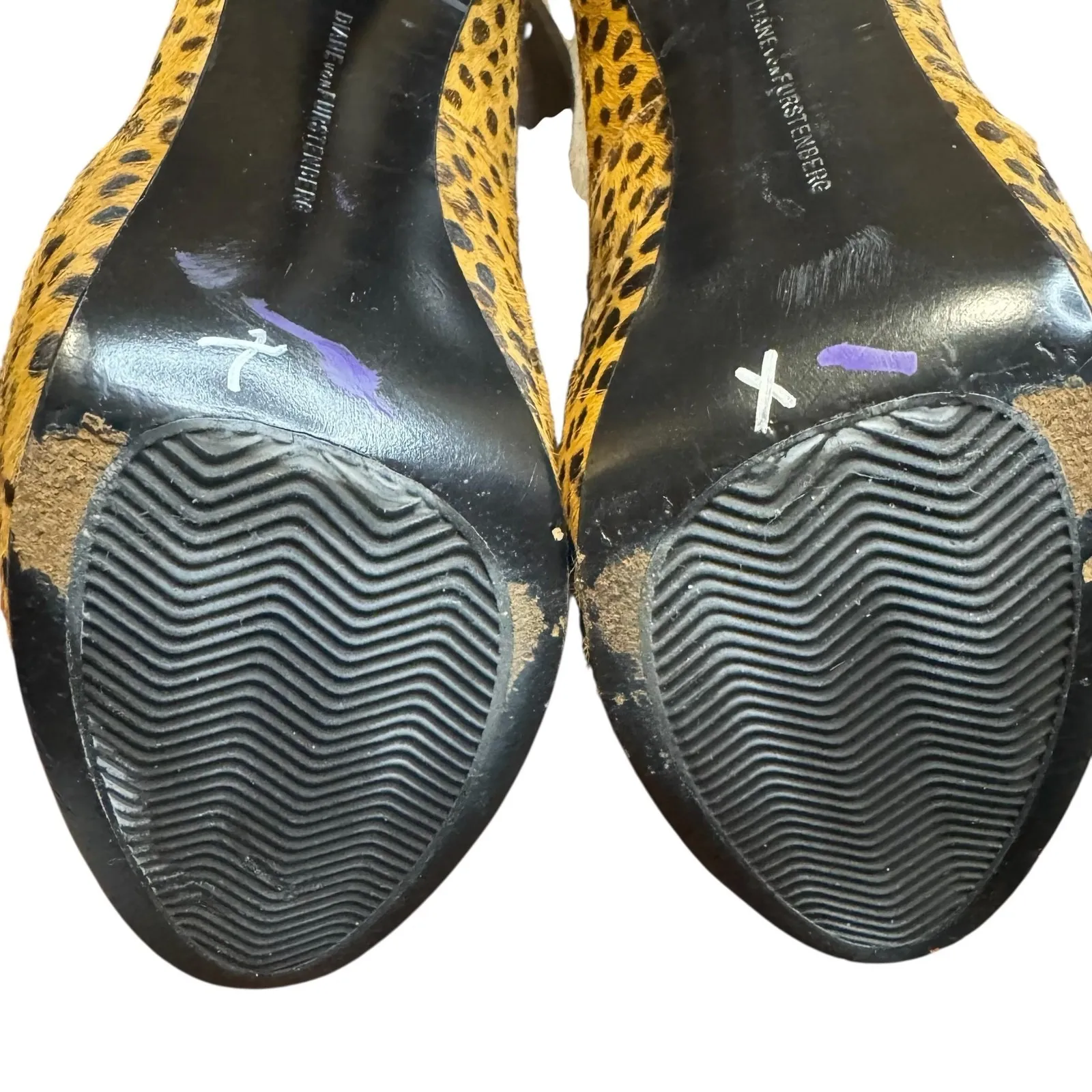 Diane von Furstenberg Shoes Womens Leopard Pony Hair Calf Hair‎ Stiletto Heels - Image 9