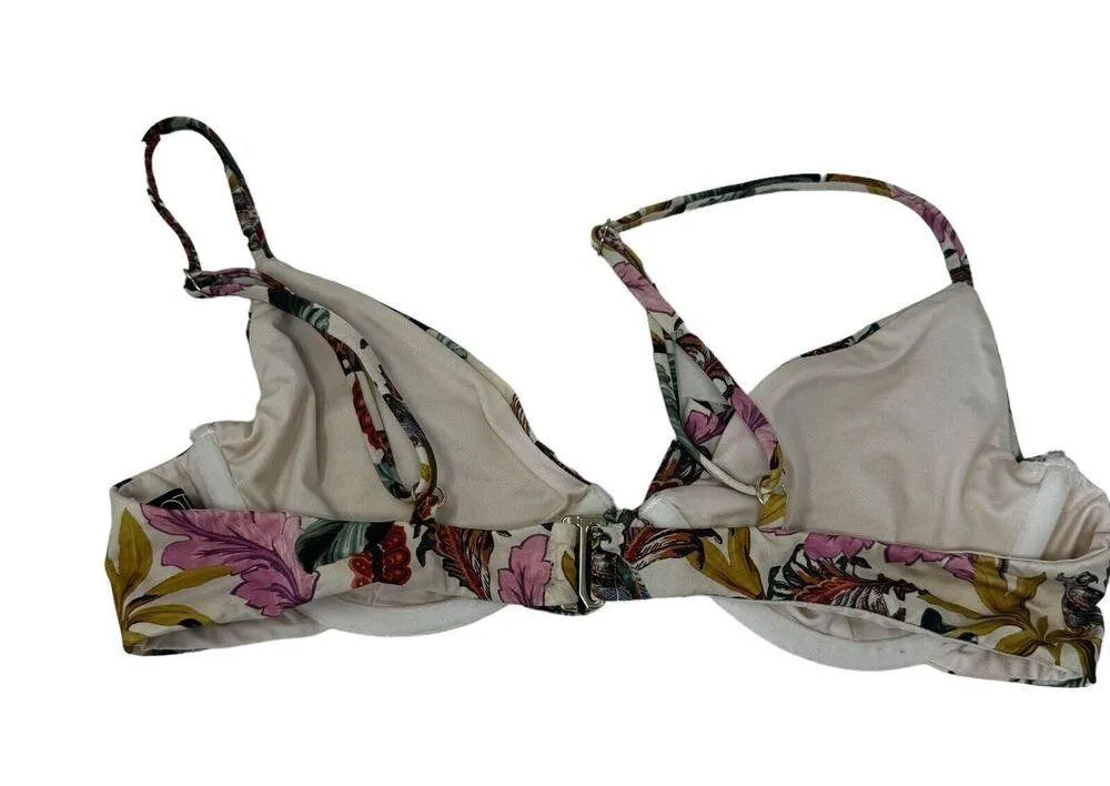 Beach Riot Camilla Tropical Floral Bikini Swimsuit TOP Only Summer Womens Large - Image 3