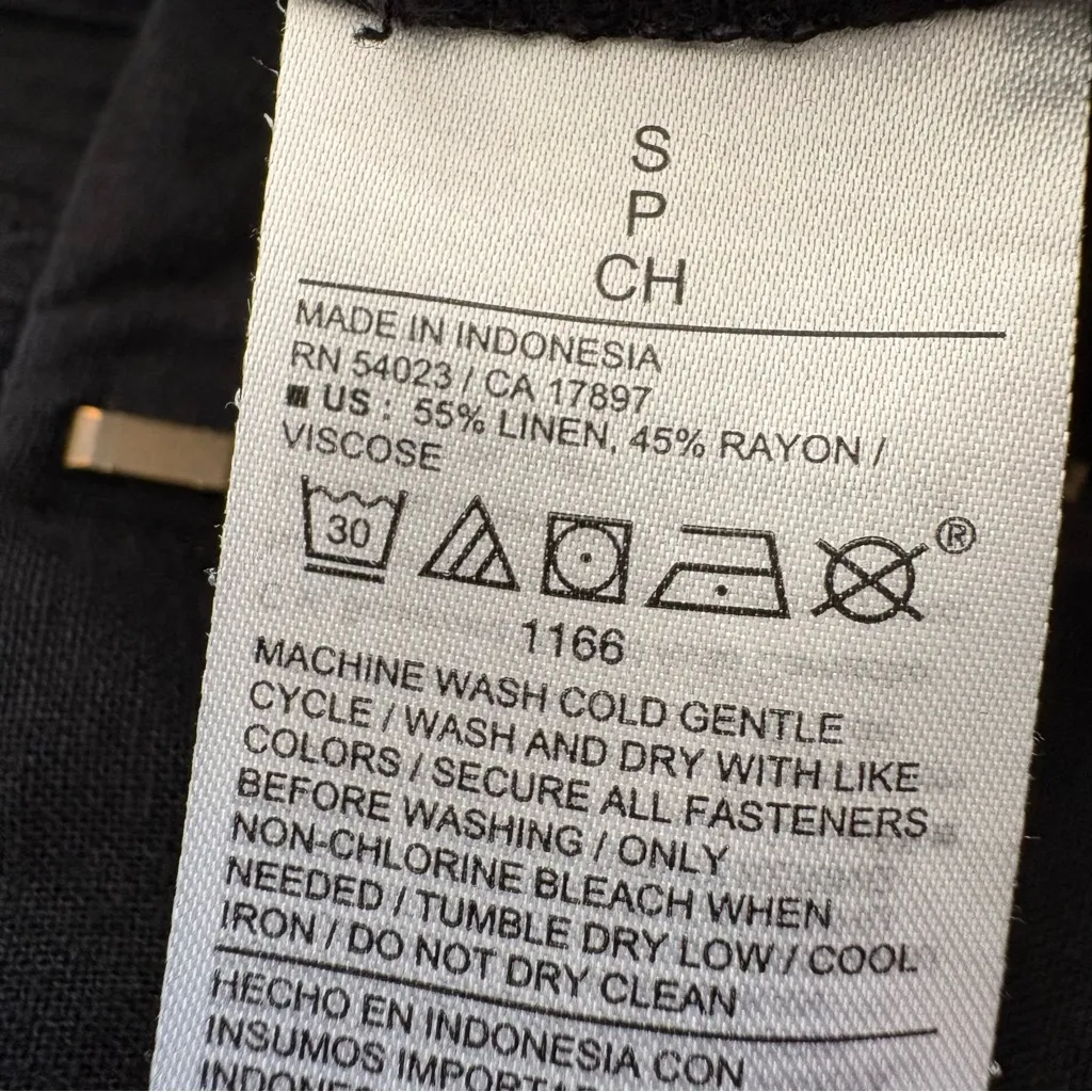 Old Navy High waisted Linen blend Cropped Wide Leg pants Black small - Image 11