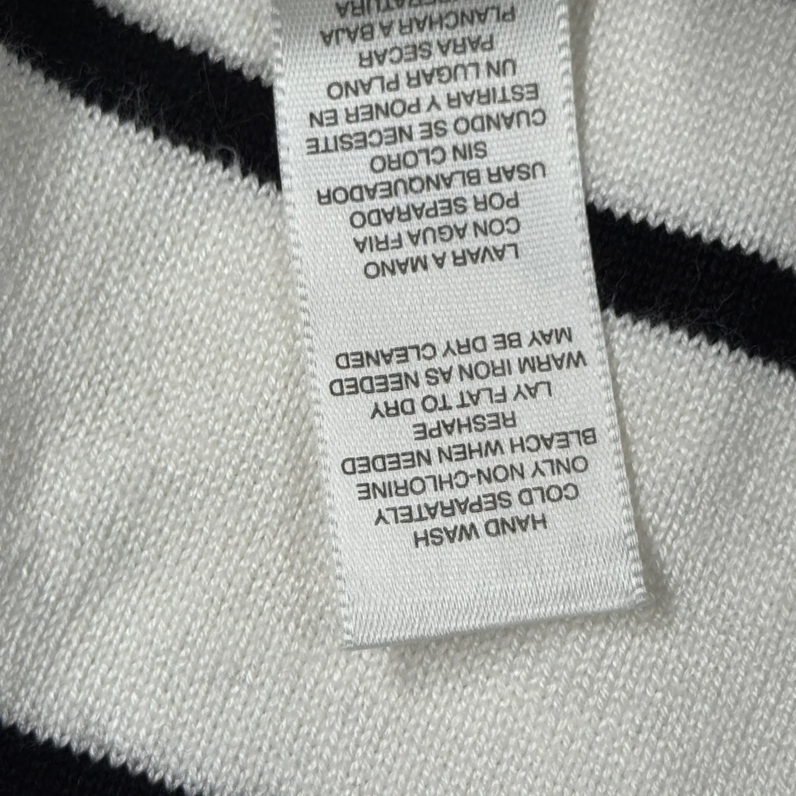 White House Black Market Sweater‎ Womens L Striped Knit Pullover 3/4 Sleeve Top - Image 8