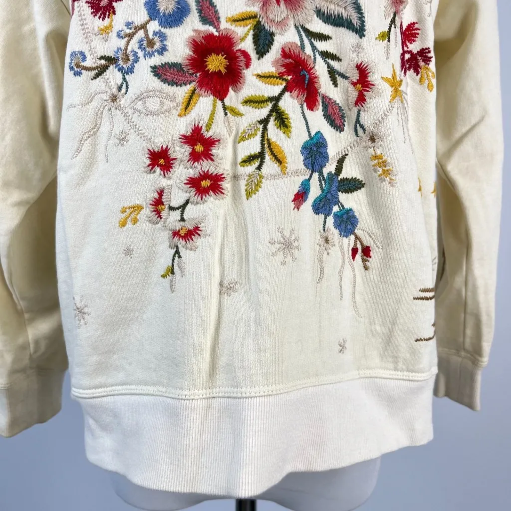 NWOT JohnnyWas Embroidered Floral Sweat Suit 2Pcs Set Sweatshirt Tracksuit Pants - Image 6