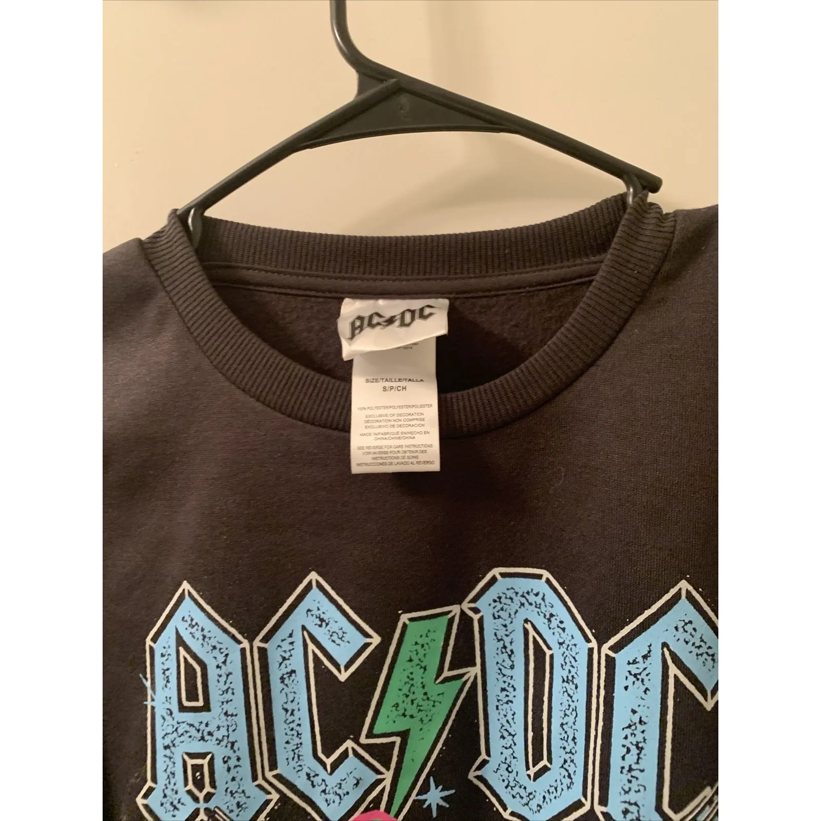 AC/DC Adult Unisex Fleece Sweatshirt Blow-Up Your Video Size Small Dark Gray - Image 2