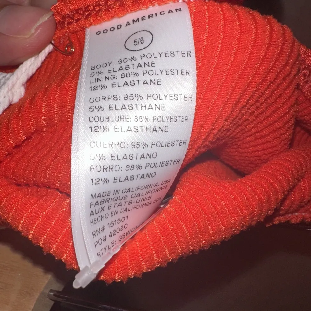 Good American Always Fits Bikini Bottom Womens 5/6 Red Stretch Beach Swim Sz 3X - Image 3