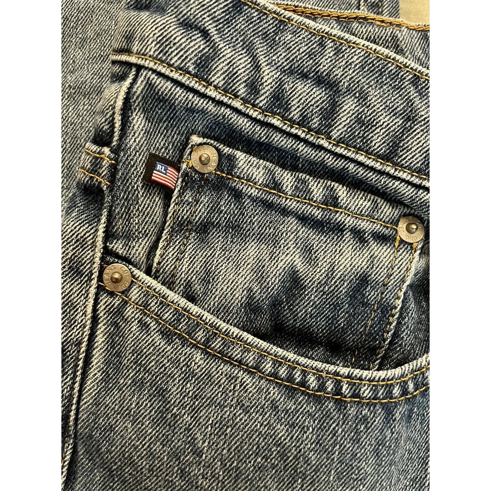 VTG Polo Jeans Company Ralph Lauren Denim Jeans 67 Boot Cut Size 10 X 29 - Image 6