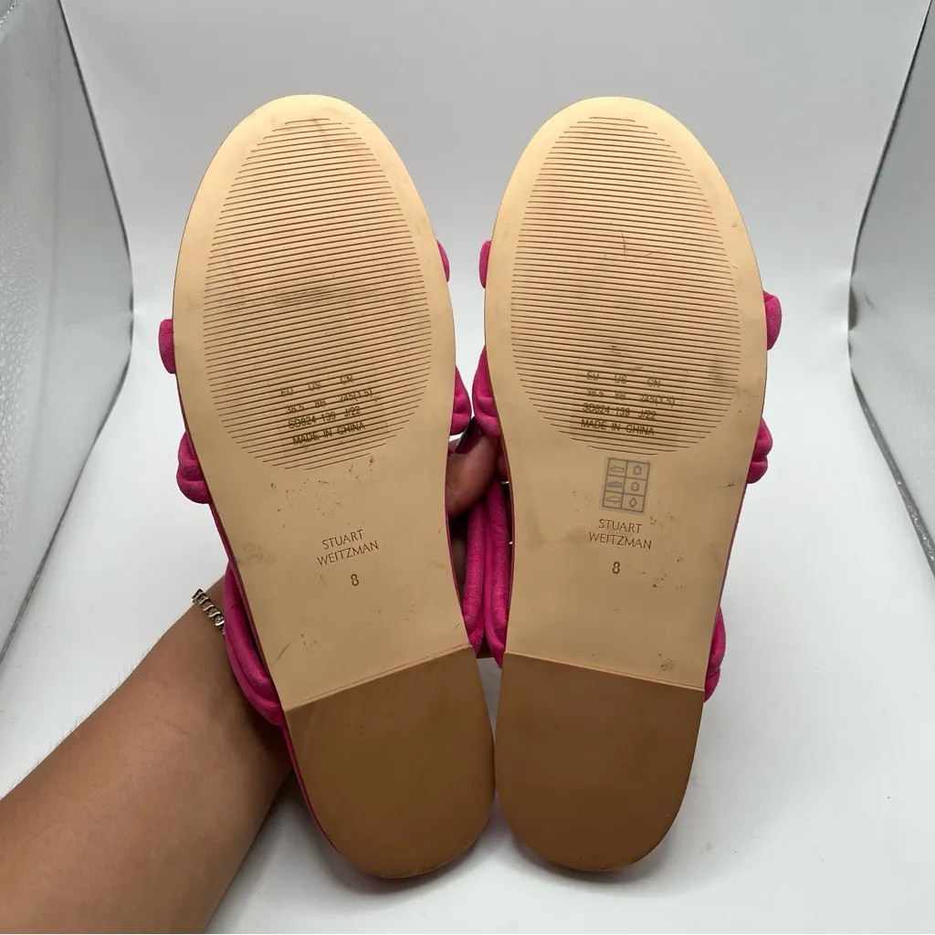 NWOB Stuart Weitzman Twist Knot Sandal in Pink flat slip on Size 8 - Image 6