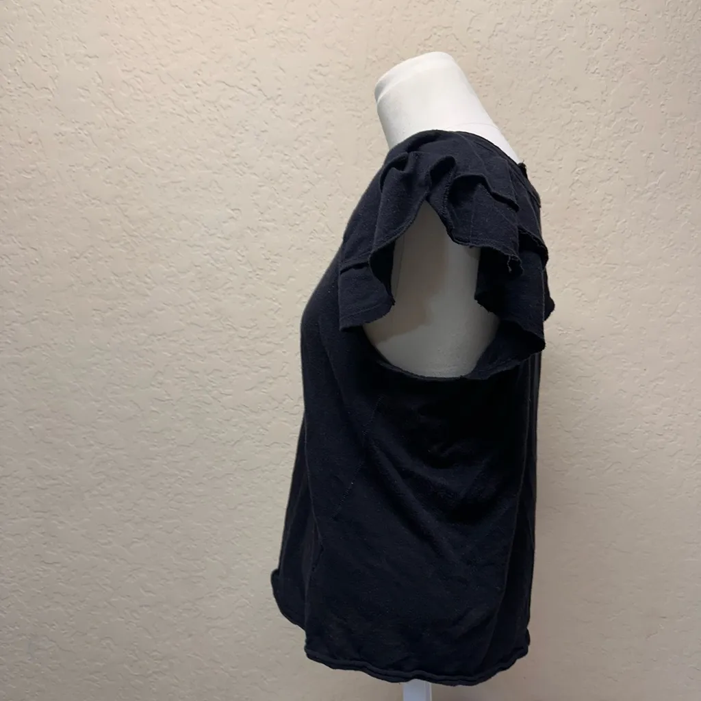 Anthropologie Short Sleeve Top ruffle sleeves - Image 3