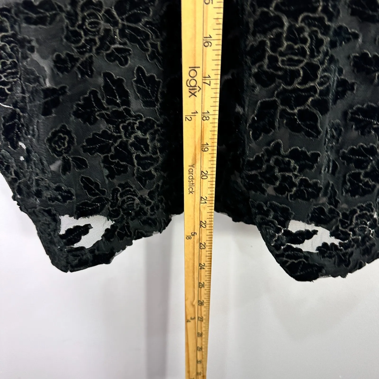 7 For All Mankind Velvet Burnout Floral Top Small Whimsigoth Victorian Romantic - Image 3