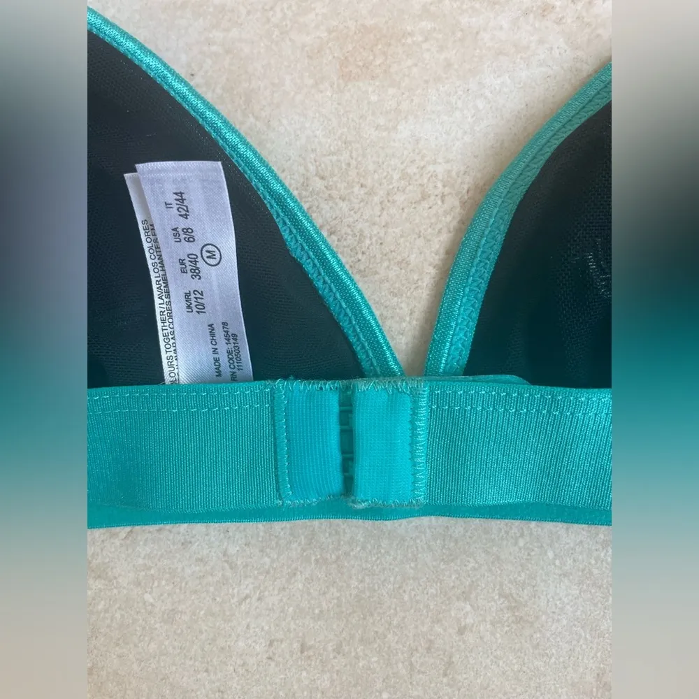 Watermelon sequined teal/red/black lightweight no underwire bra; size M Pink Size M - Image 4